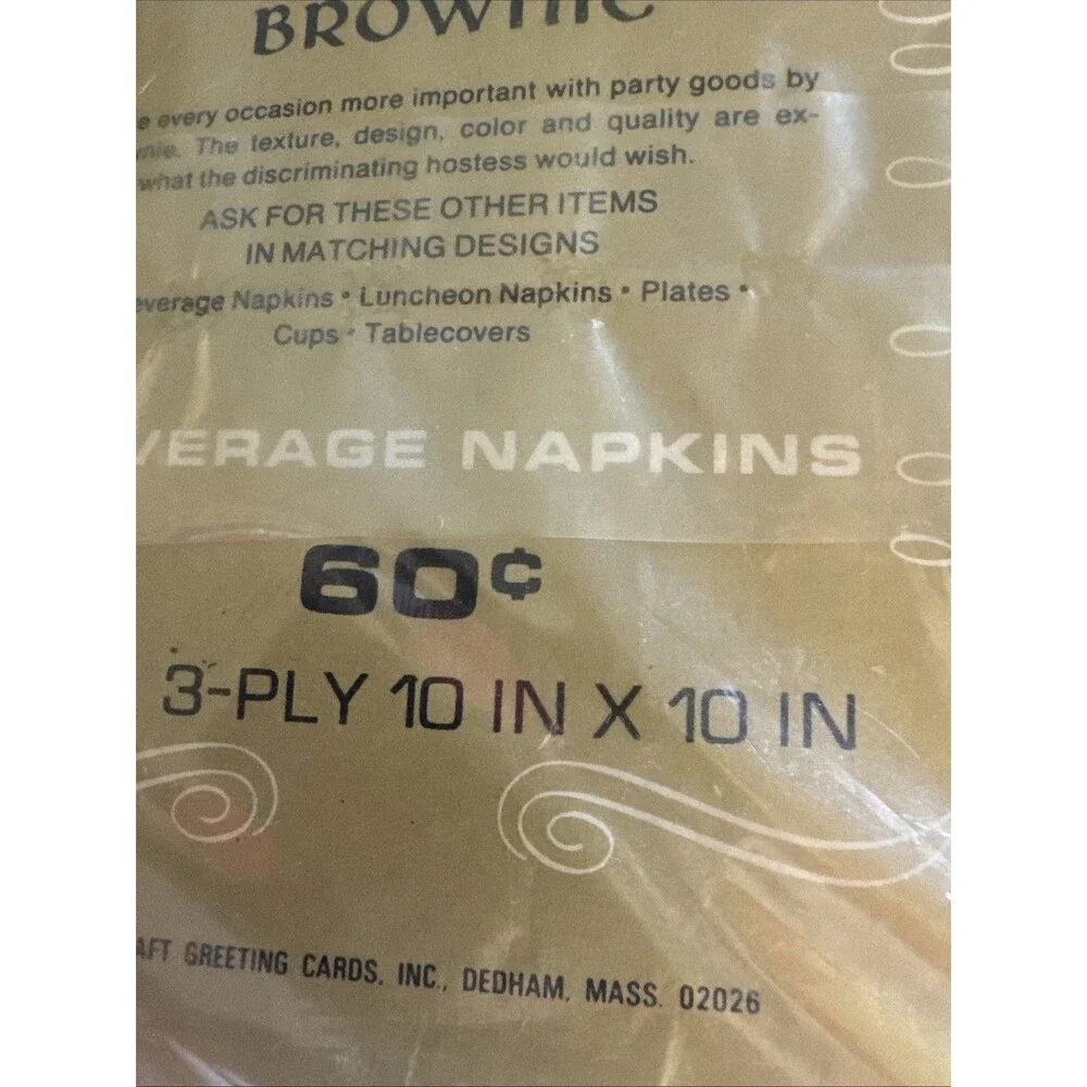 Vintage Rust Craft Greeting Brownie Beverage Drink Happy Birthday Napkin 20 Pack